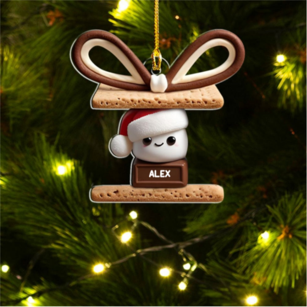Happy Smores - Personalized Custom Acrylic Ornament - Gifts For Family, Friends, Coworkers