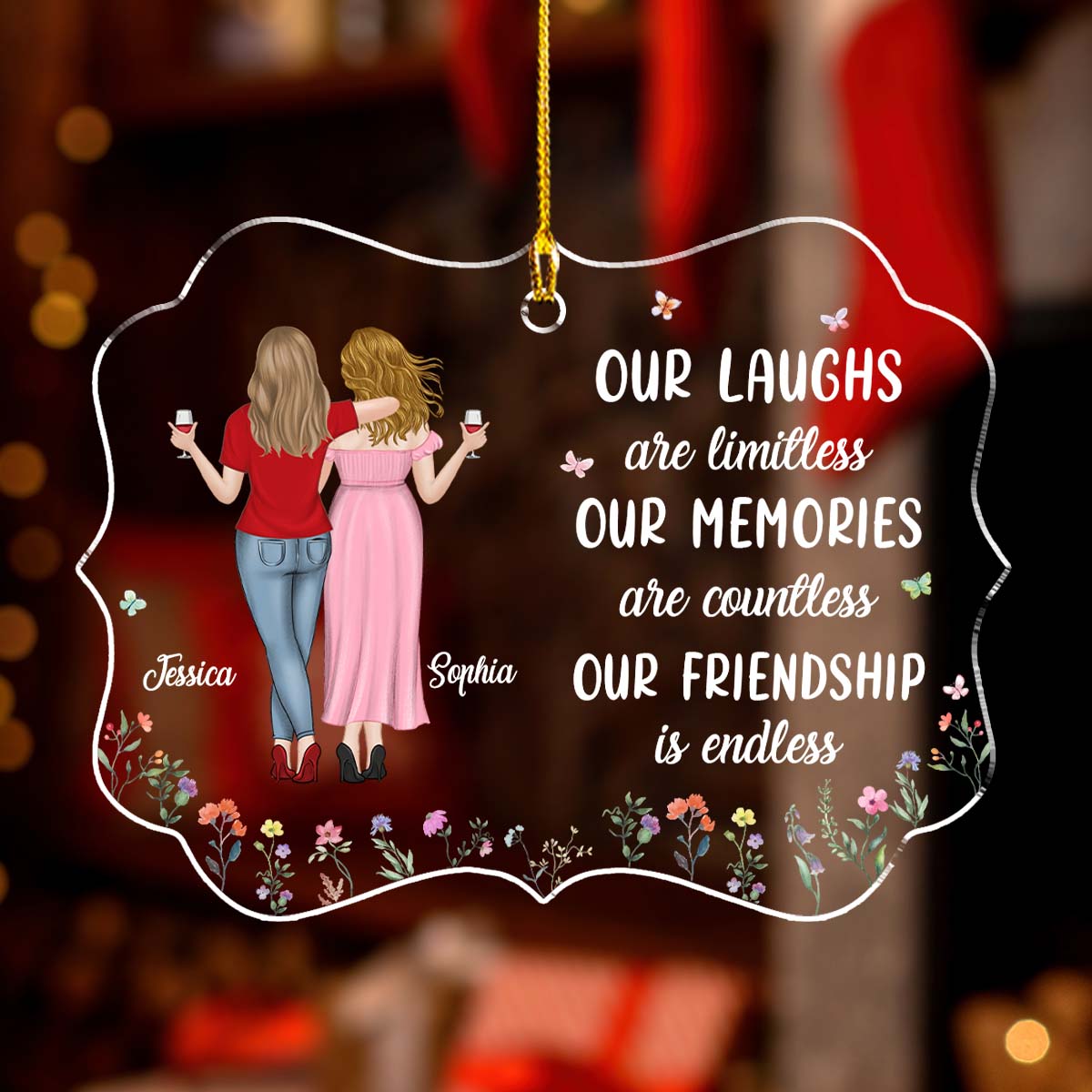 Our Laughs Are Limitless - Personalized Custom Acrylic Ornament