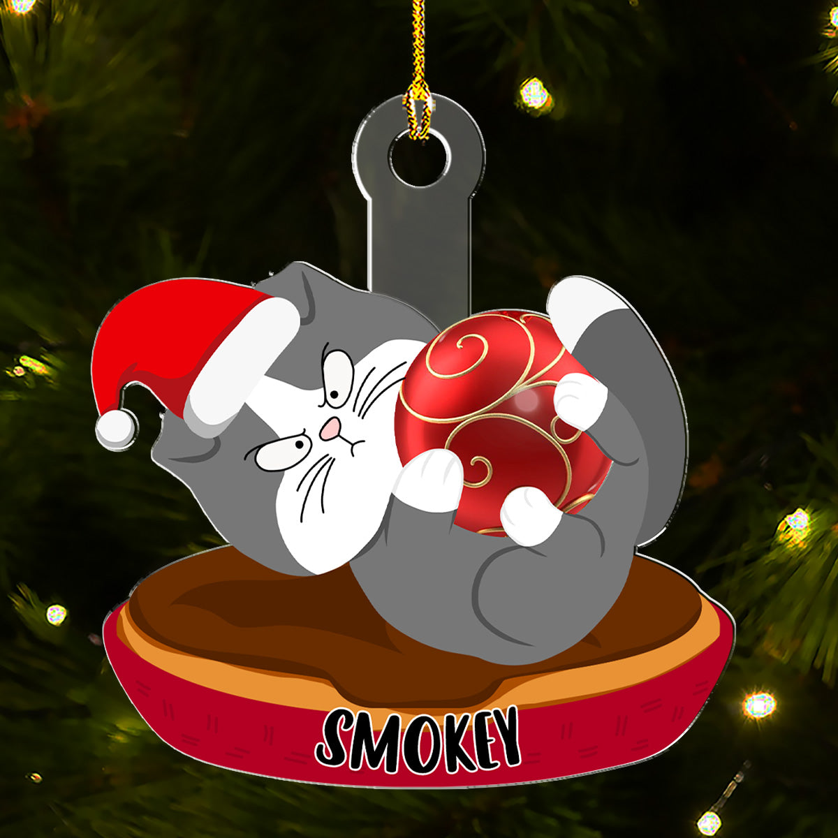Swinging Cat Ver 2 - Personalized Custom Acrylic Ornament