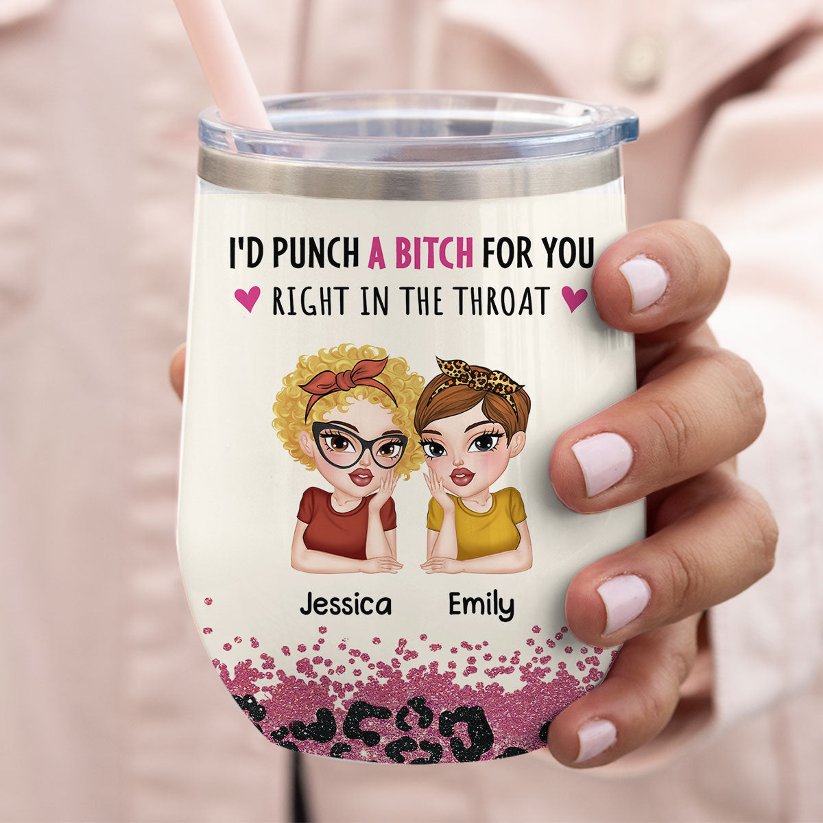Best Friends - Personalized Custom Wine Tumbler