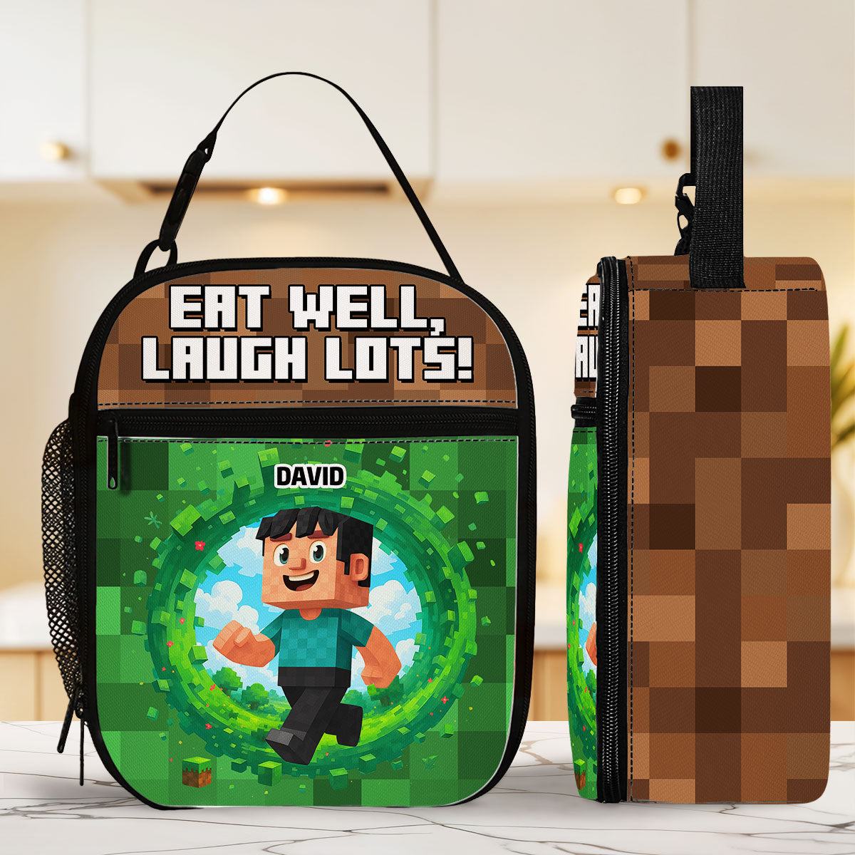 Eat Well Laugh Lots - Personalized Custom Insulated Lunch Bag