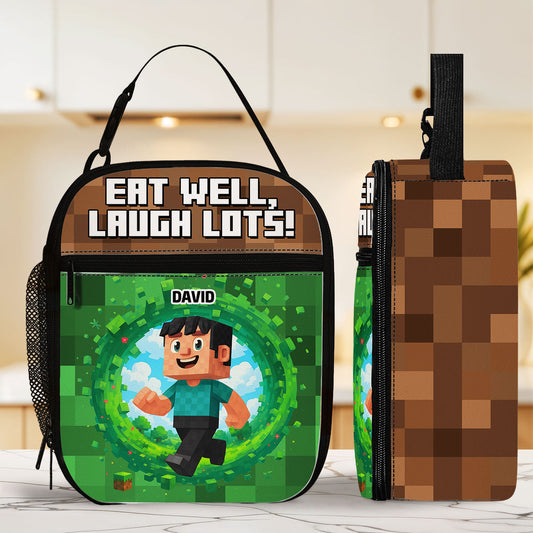 Eat Well Laugh Lots - Personalized Custom Insulated Lunch Bag