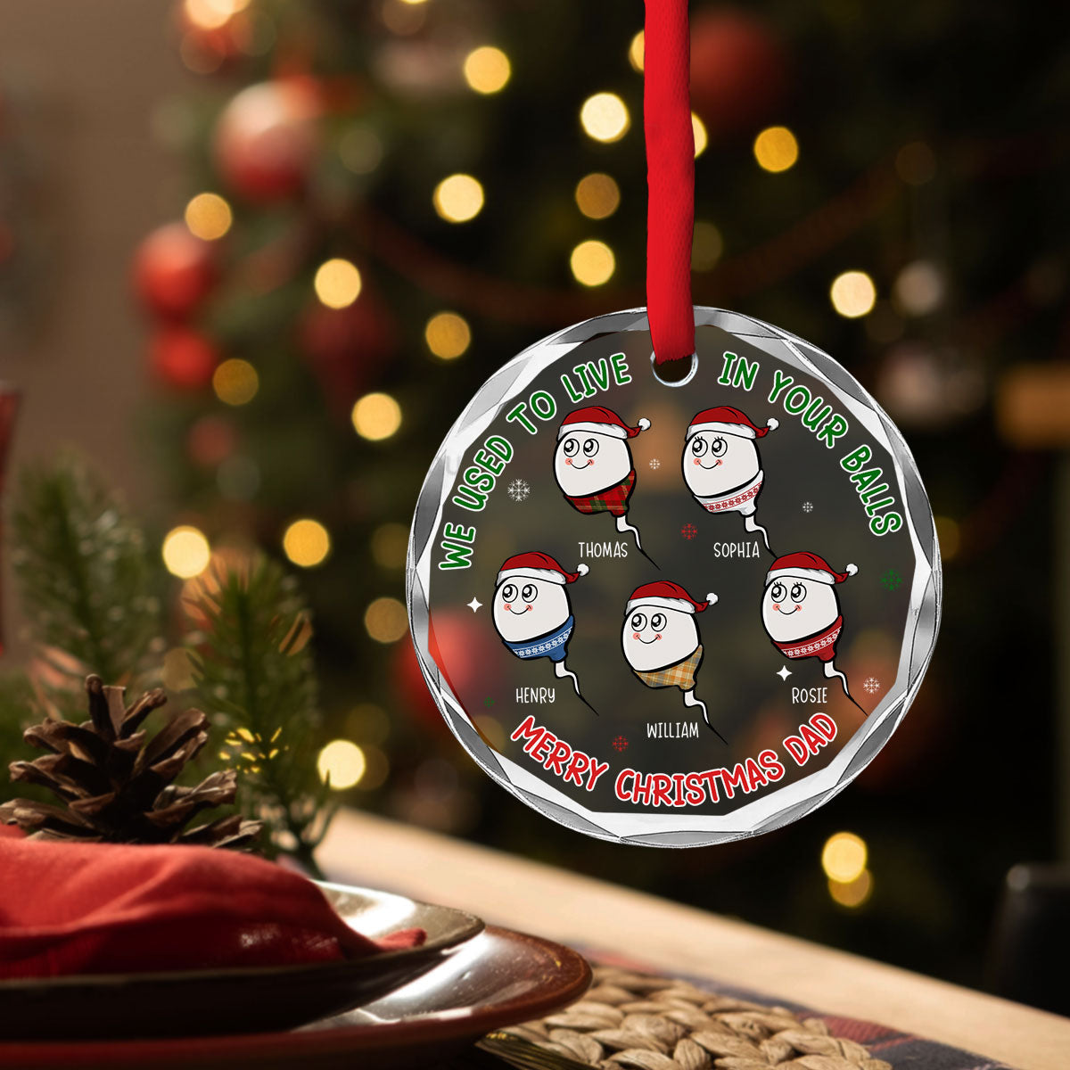 We Used To Live In Your Balls - Personalized Custom Glass Ornament