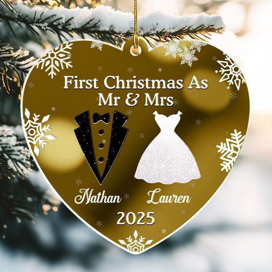 First Christmas As - Personalized Custom Mirrored Acrylic Ornament