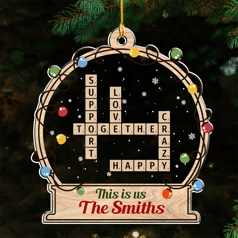 Crossword Family Friend Besties Coworkers - Personalized Custom Acrylic Ornament