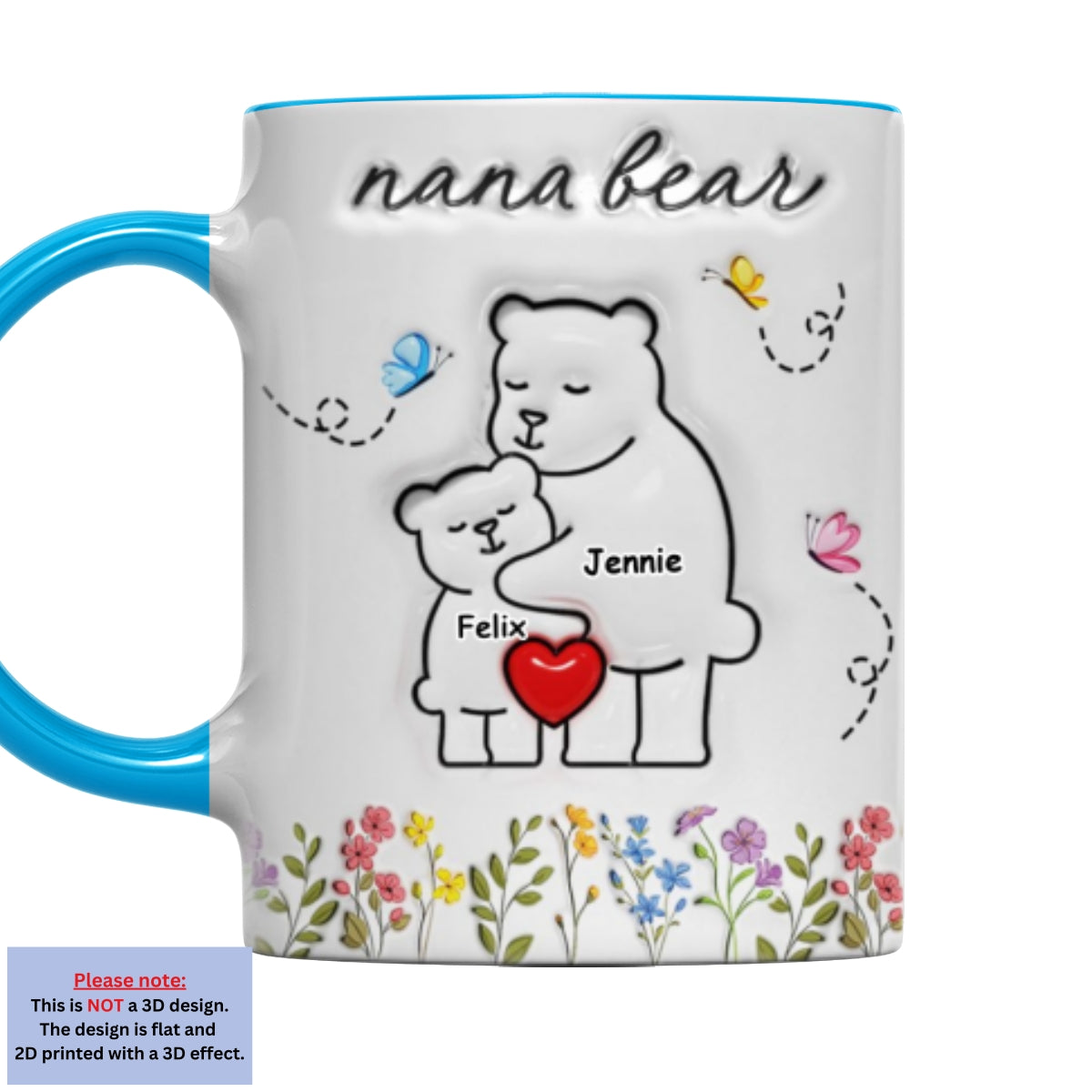 Mama Bear New Style - Personalized Custom 3D Inflated Effect Accent Mug