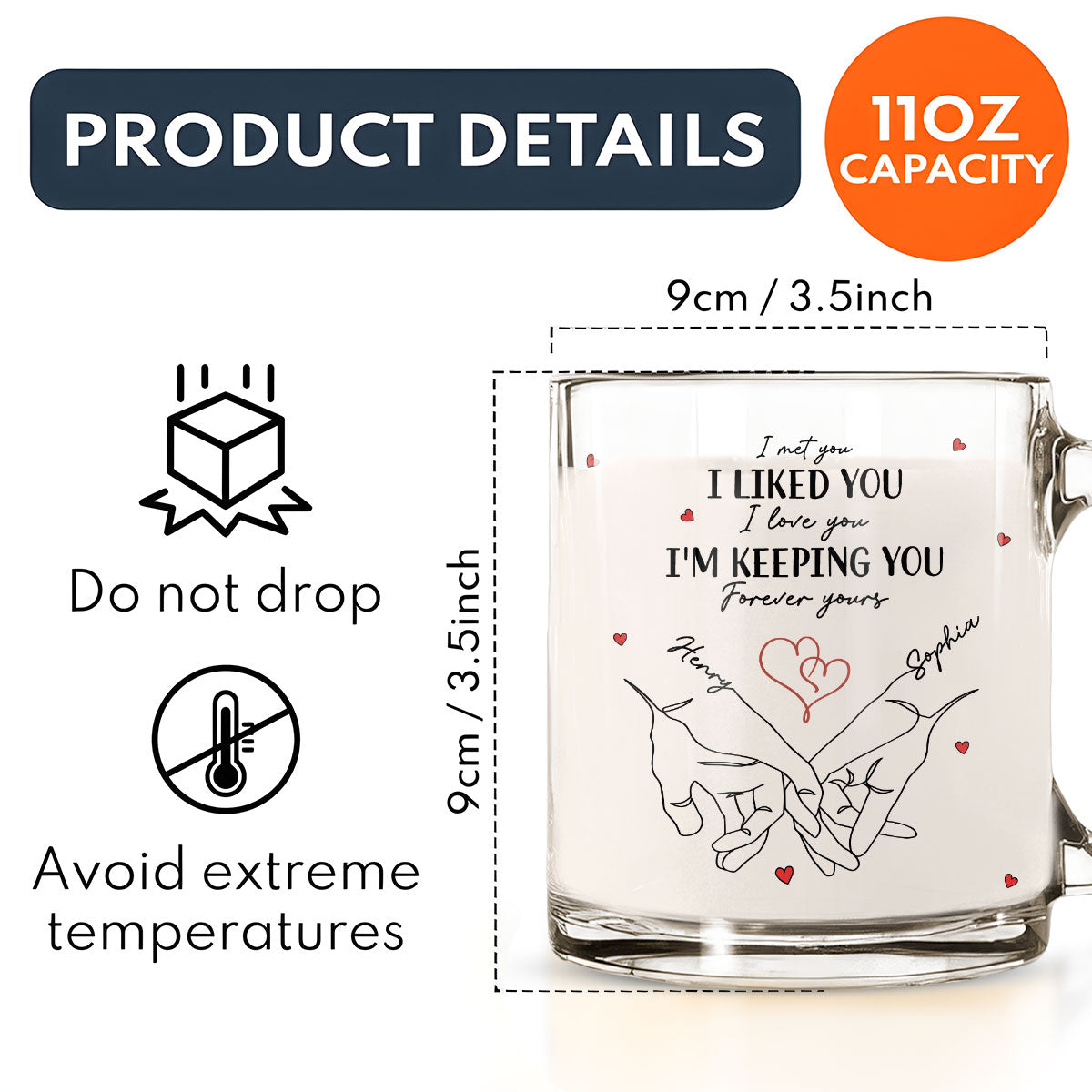 I Met You I Loved You - Personalized Custom Glass Mug