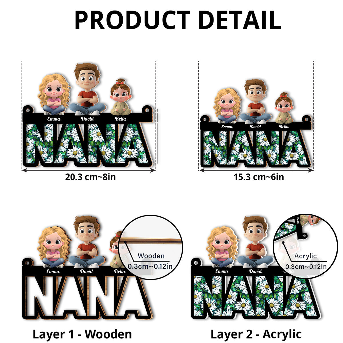 Love You Mom Grandma - Personalized Custom Suncatcher