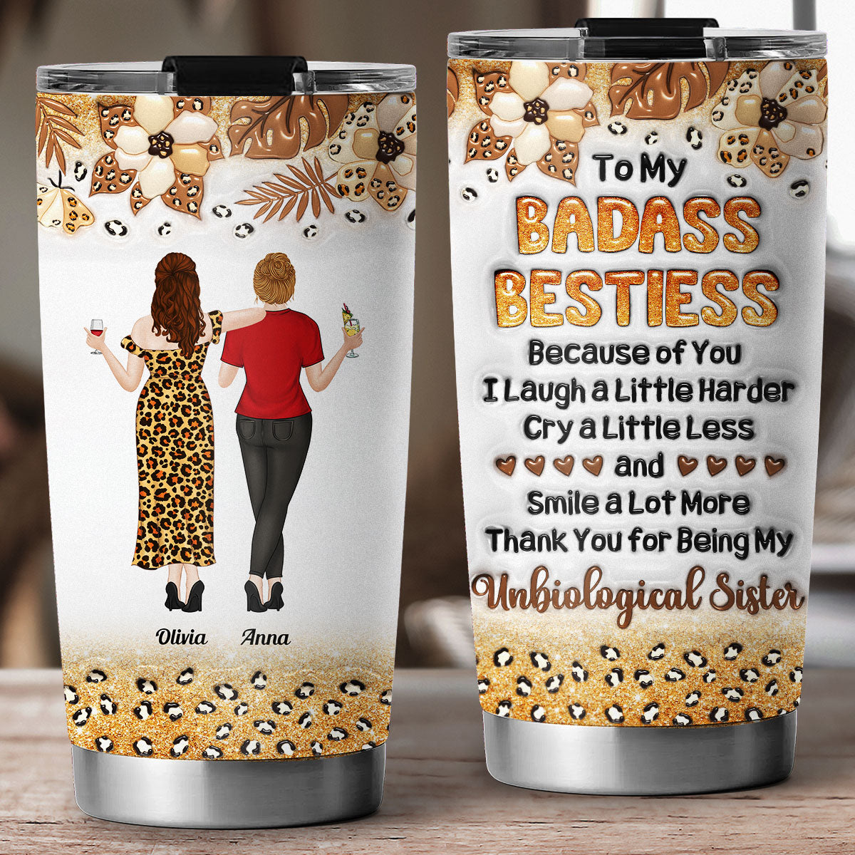 I Laugh Harder Because Of You - Personalized Custom 3D Inflated Effect Tumbler