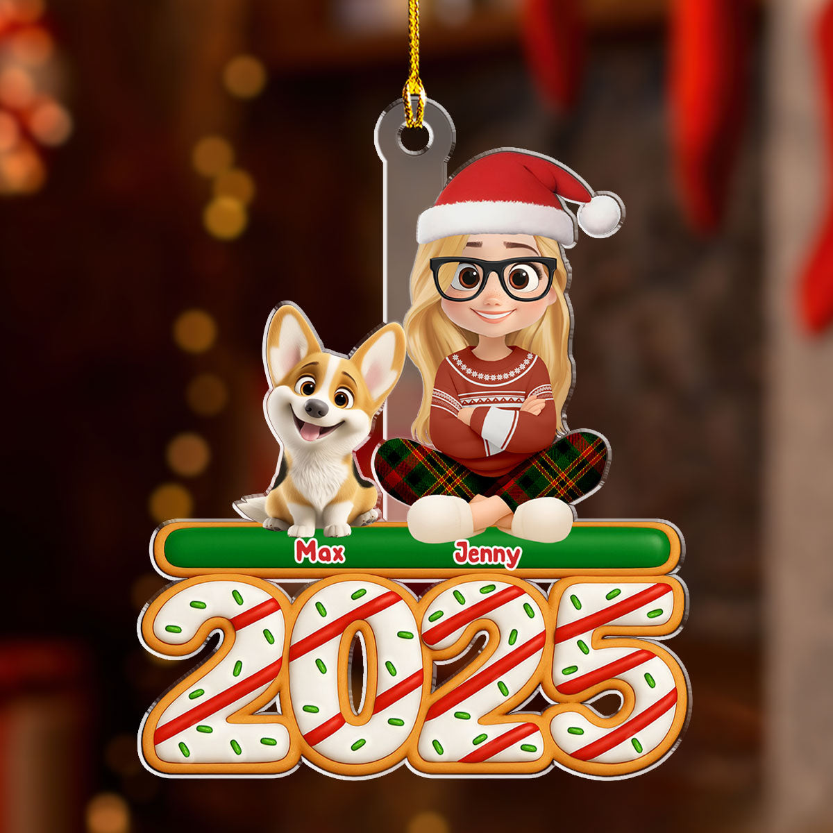 Me And My Dog Tree Cake - Personalized Custom Acrylic Ornament