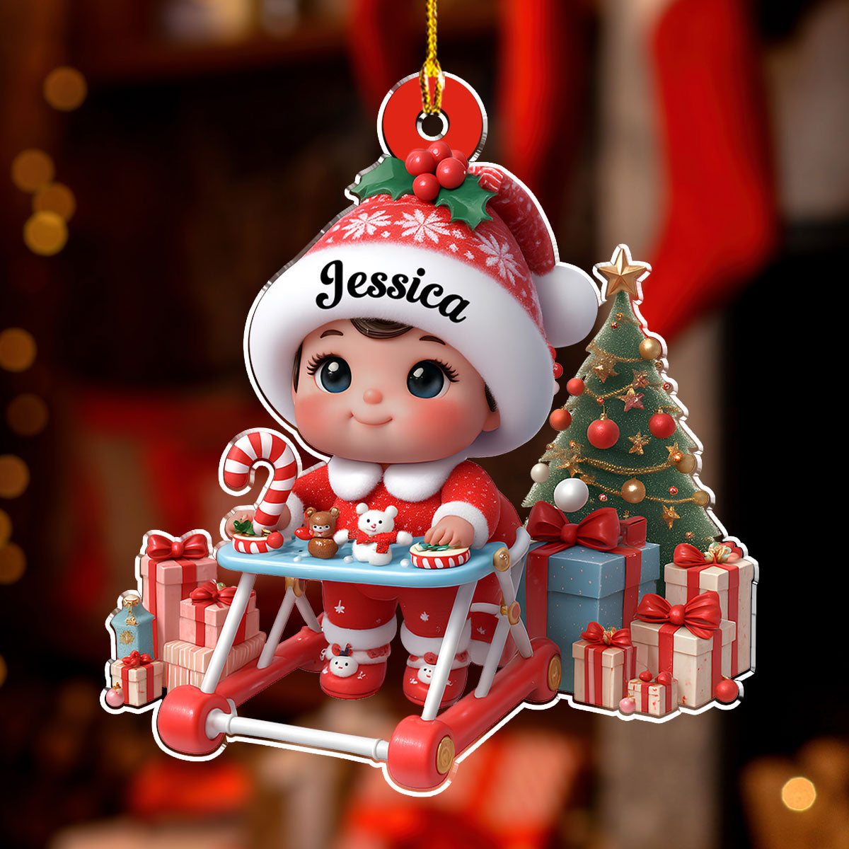 Sweet Baby In Stroller - Personalized Custom Acrylic Ornament