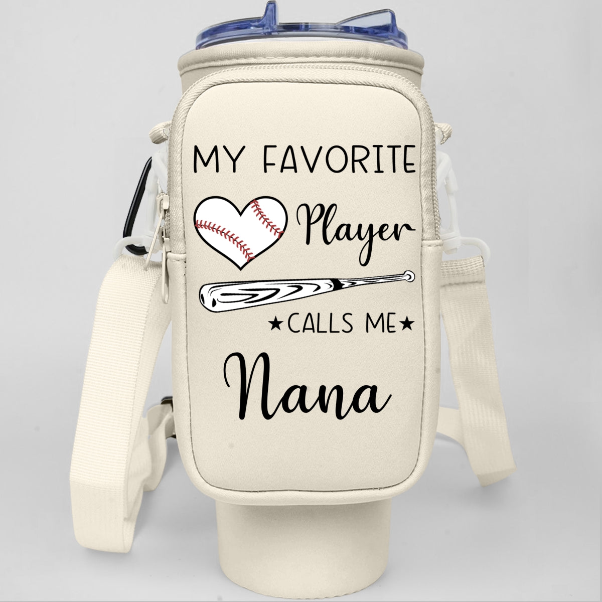 Grandma Little Champion - Personalized Custom Water Bottle Carrier Bag