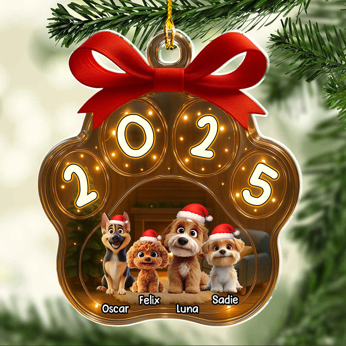 Christmas Gift - Personalized Custom 3D Inflated Effect Acrylic Ornament