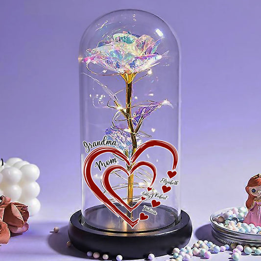 Sweethearts Of Mom - Personalized Custom Sparkly Rose