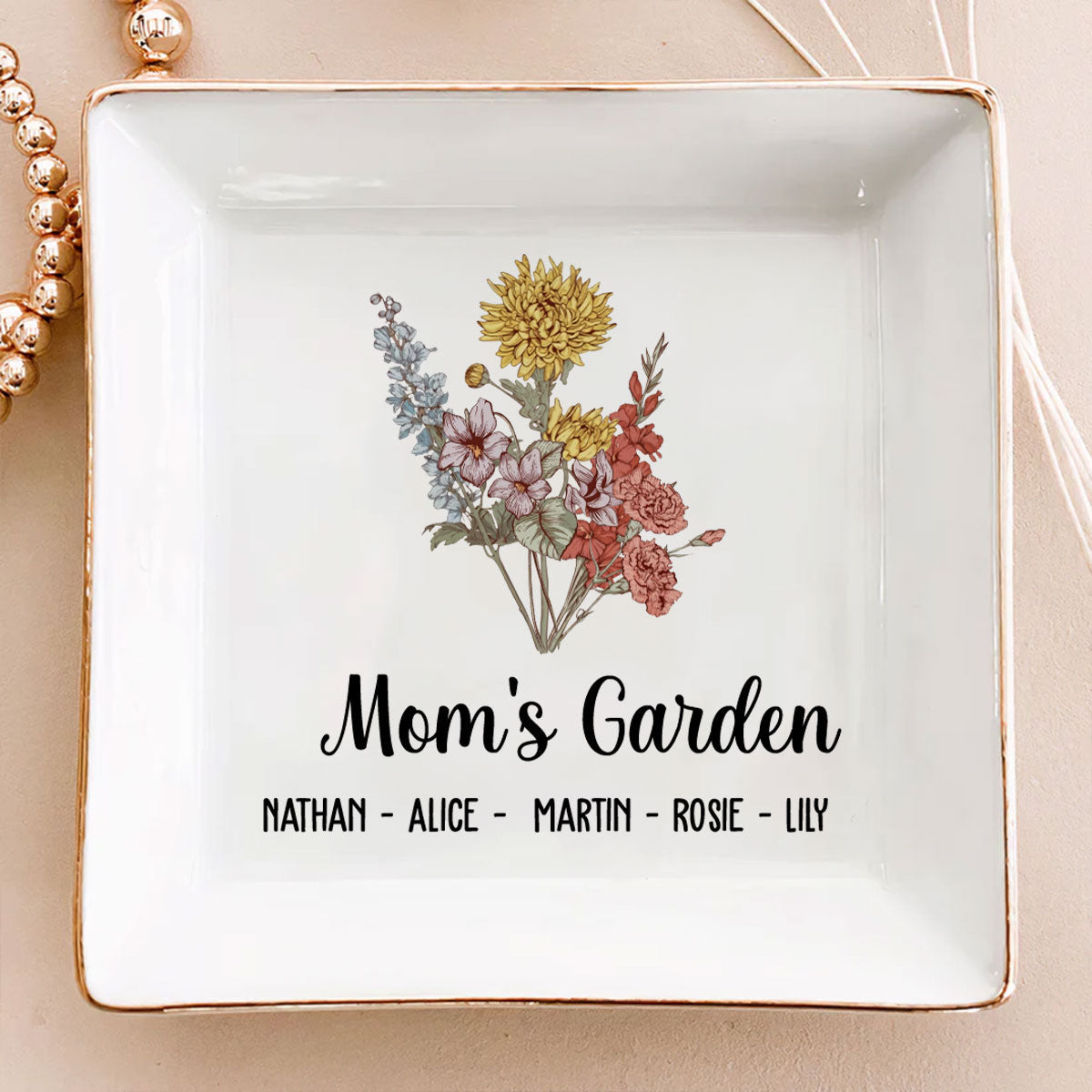 Mom Garden - Personalized Custom Jewelry Dish