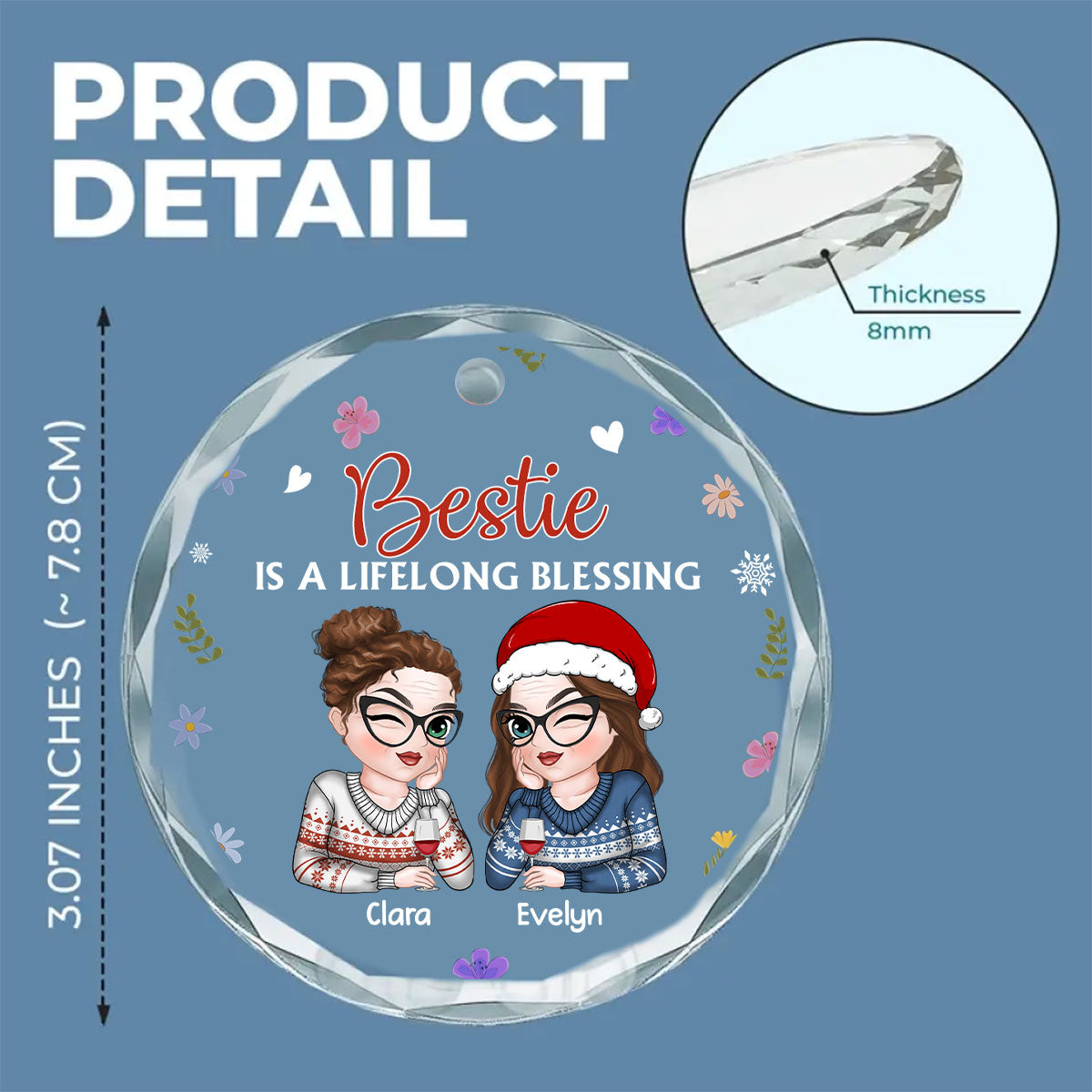 Lifelong Blessing - Personalized Custom Glass Ornament