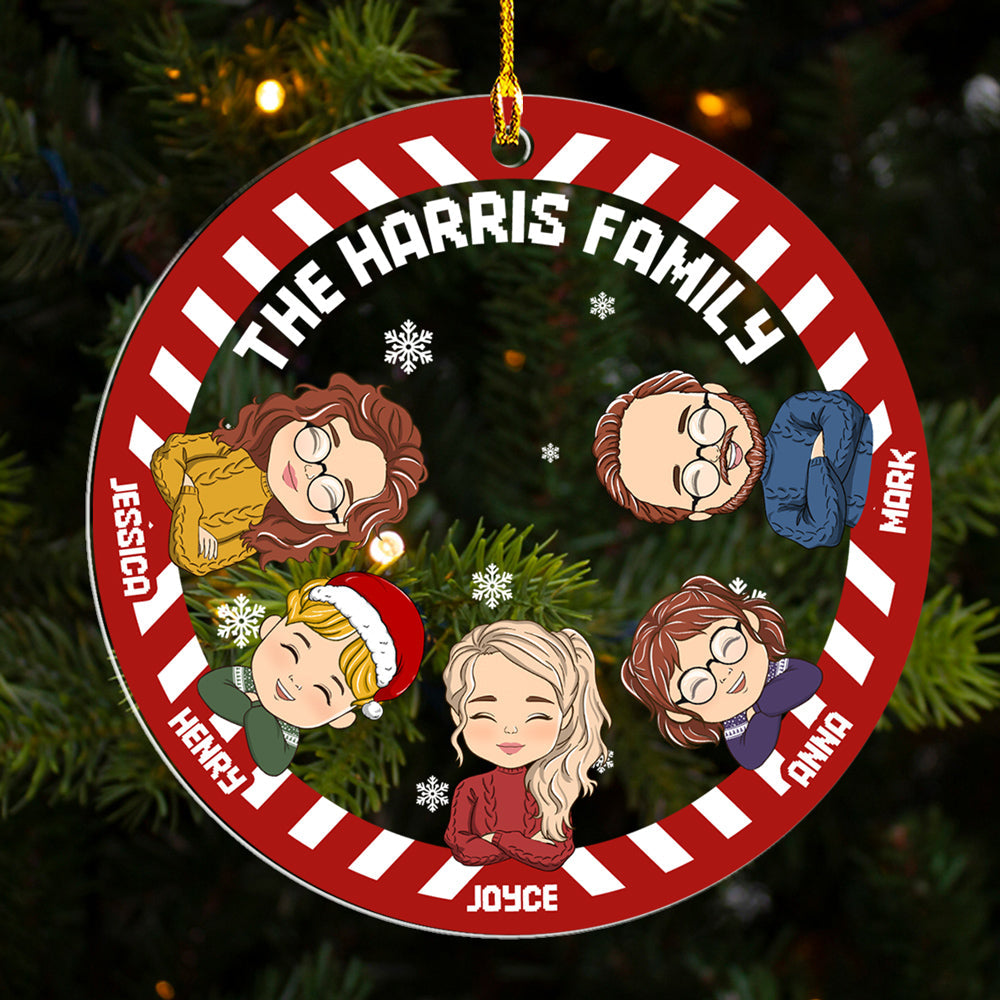 Flat Art Family Sweater Pattern - Personalized Custom Acrylic Ornament