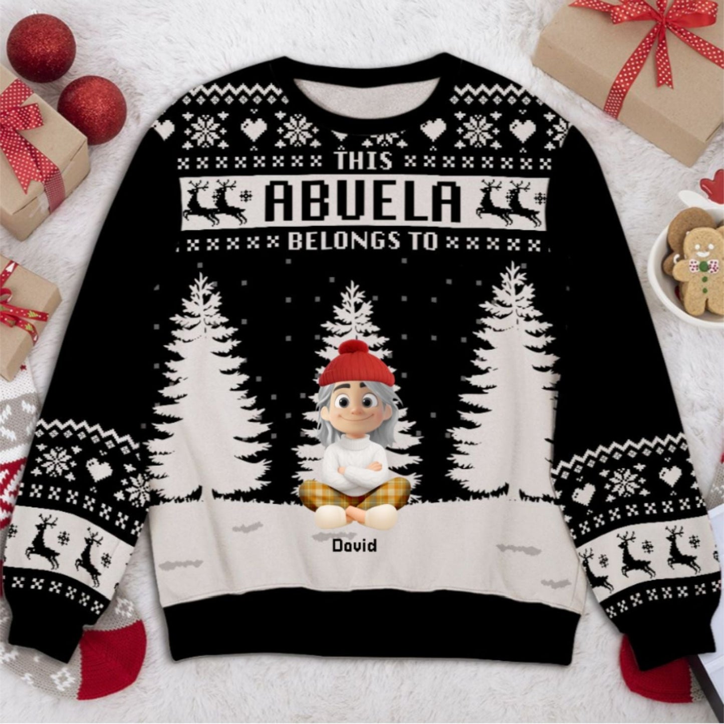 Merry Christmas Super Grandma - Personalized Custom All-Over-Print Sweatshirt