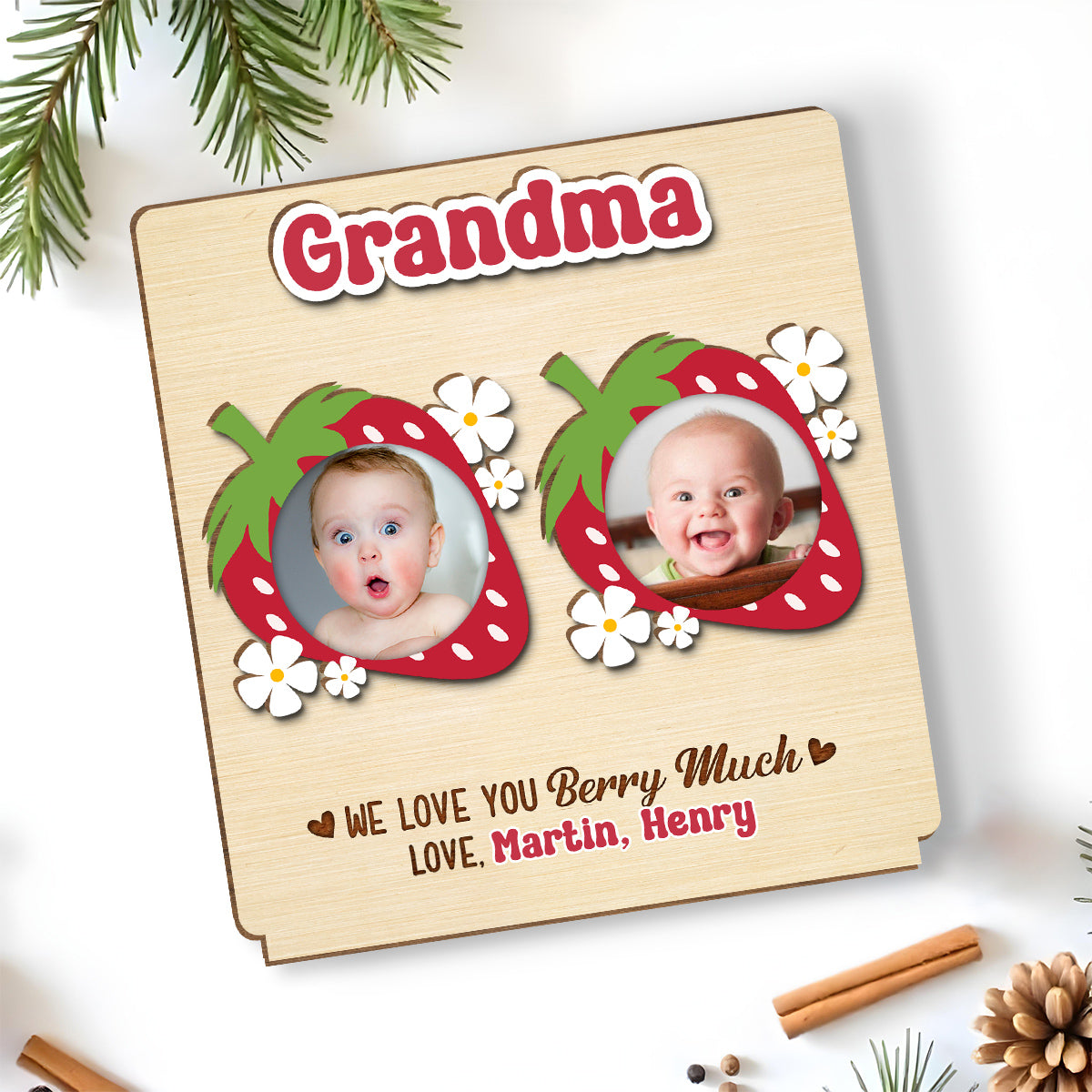 Berry Much - Personalized Custom 2-Layer Wood Plaque With Flat Base