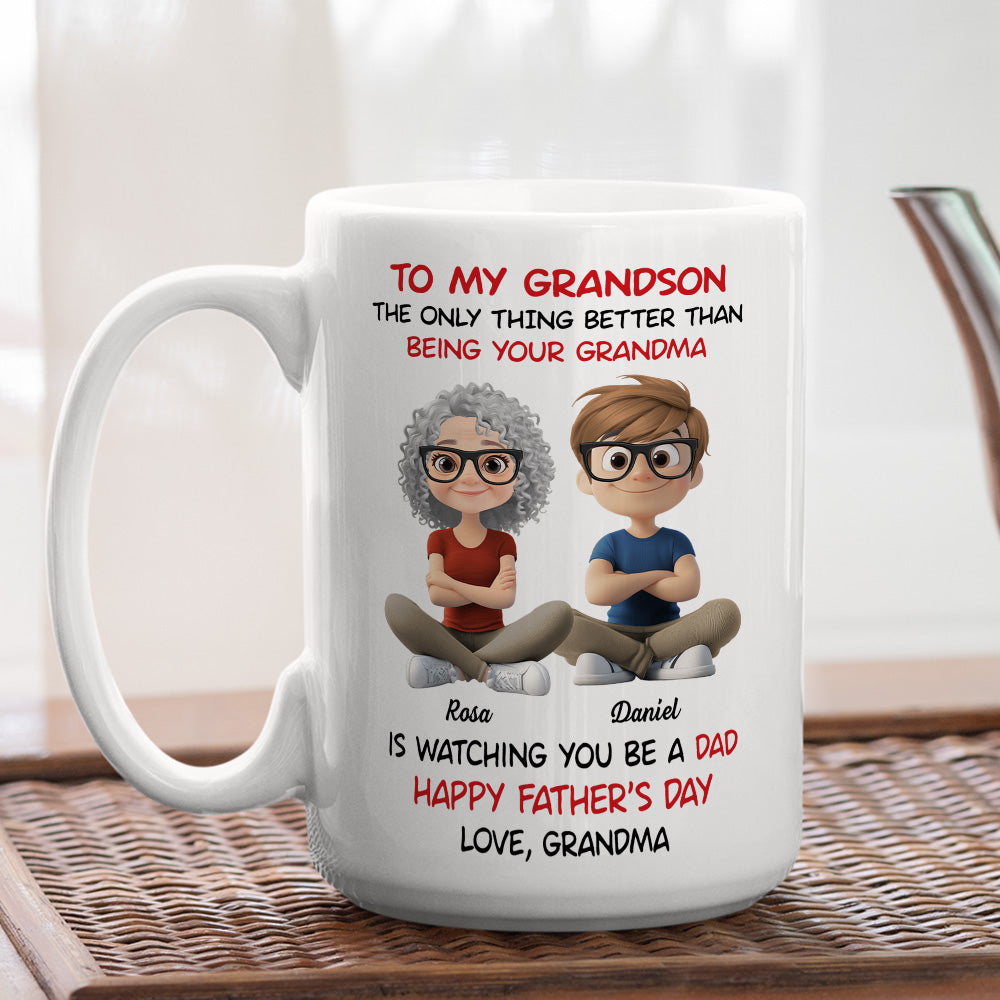 To My Grandson Cartoonize - Personalized Custom Coffee Mug