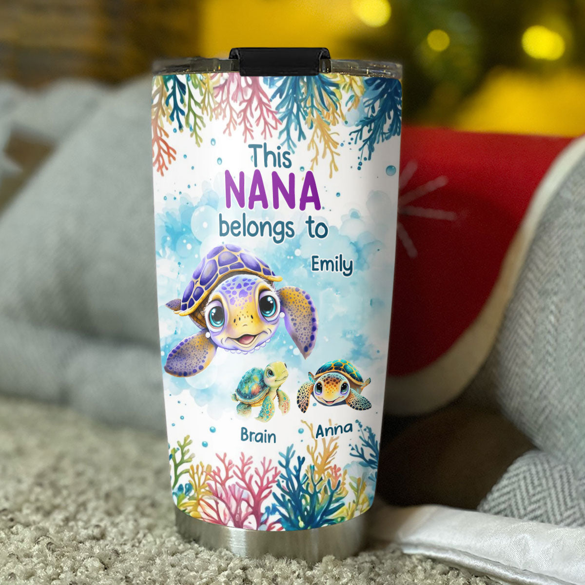 This Grandma Belongs To Turtle Summer - Personalized Custom Tumbler