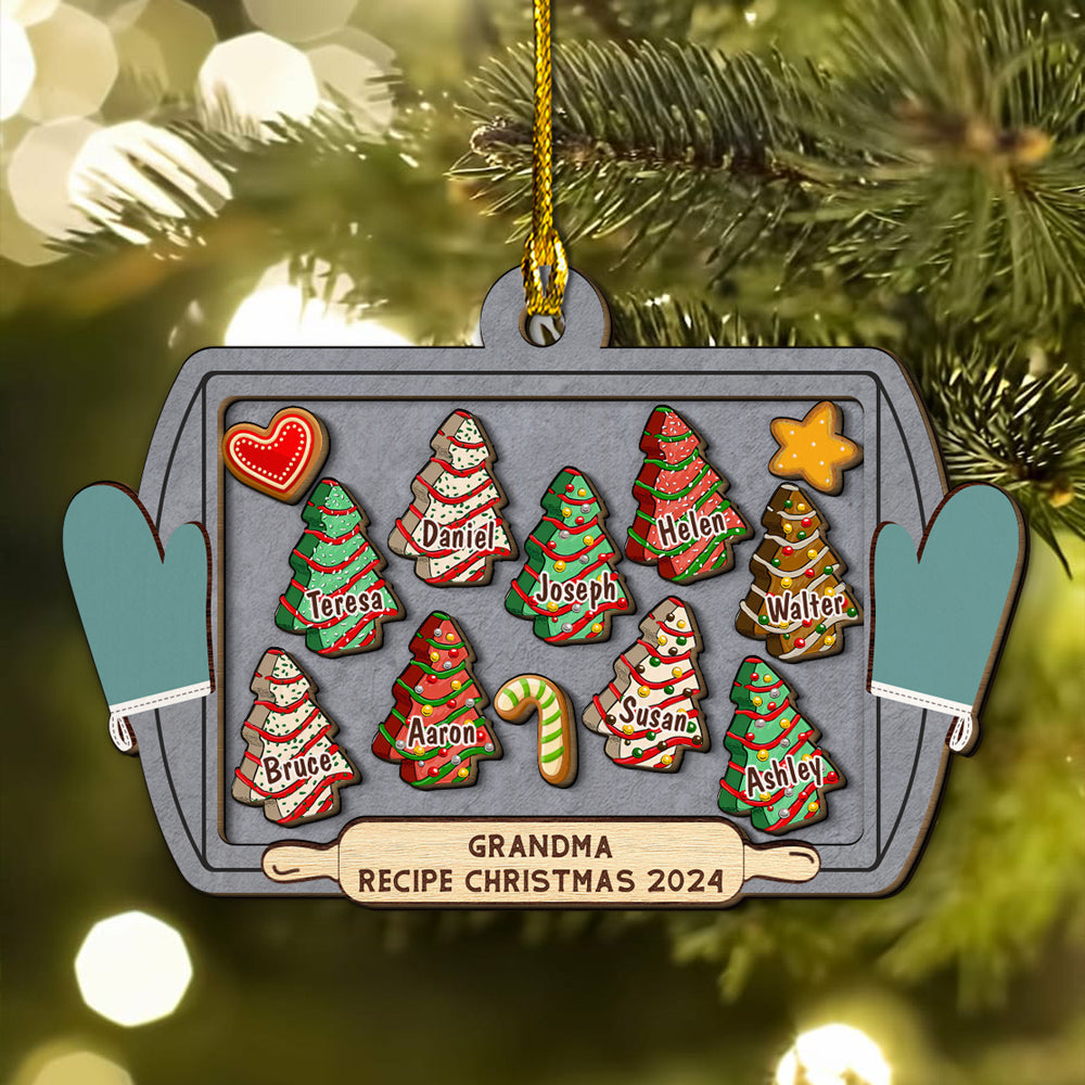 Recipe For Christmas 2024 - Personalized Custom Freeshape 2-Layered Wood Ornament