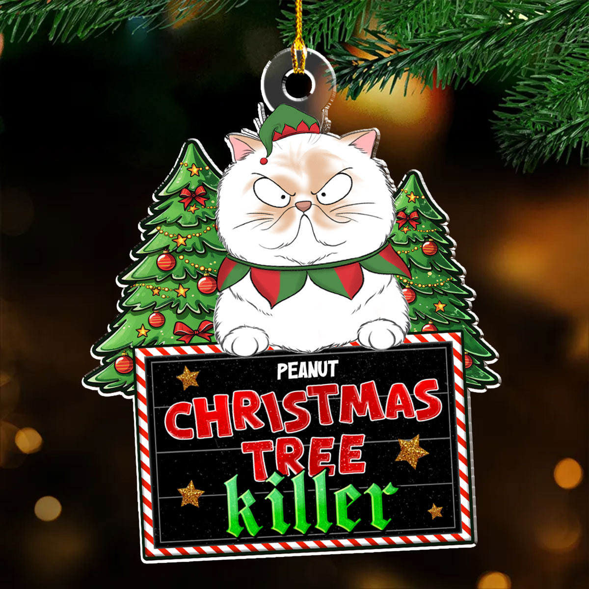 Christmas Tree Killer - Personalized Custom Acrylic Ornament