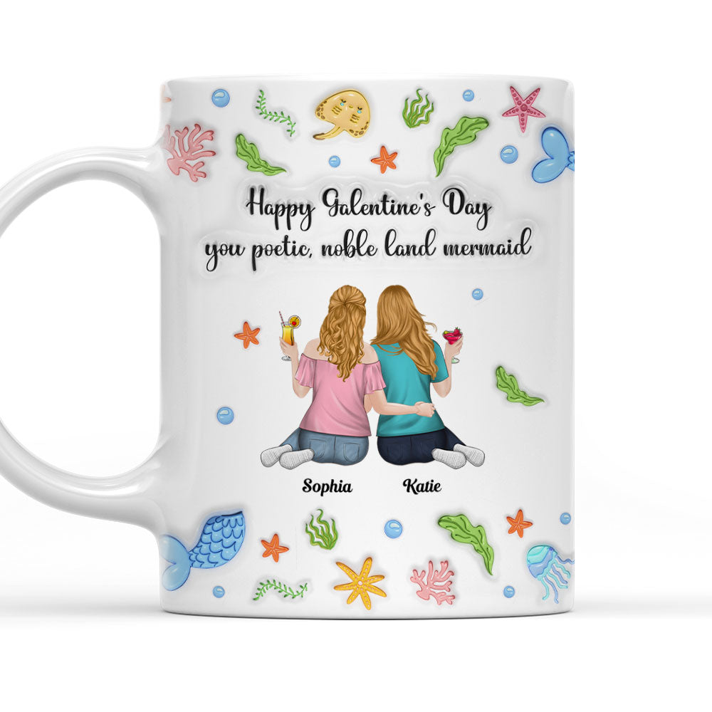 You Poetic Noble Land Mermaid - Personalized Custom 3D Inflated Effect Coffee Mug