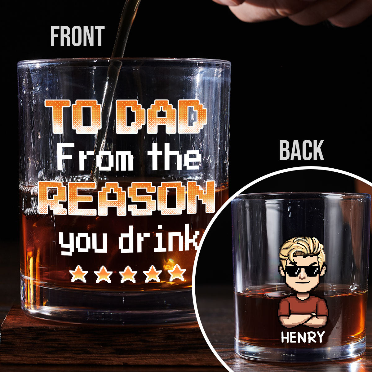 Reason You Drink - Personalized Custom Whiskey Glass