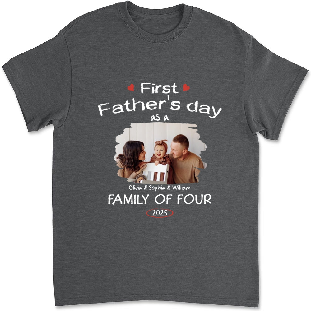 First Year As A Family Of Three Photo - Personalized Custom Shirt