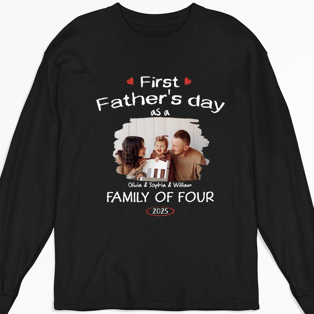 First Year As A Family Of Three Photo - Personalized Custom Shirt