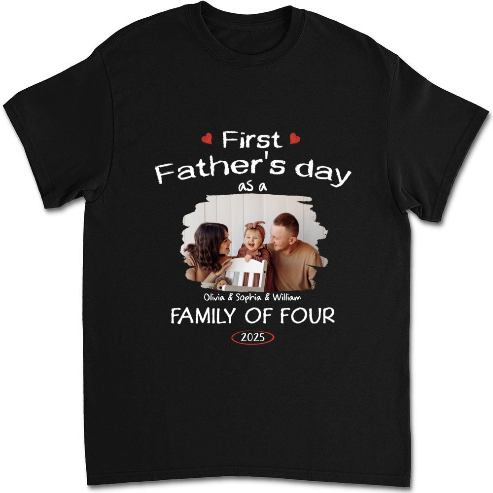 First Year As A Family Of Three Photo - Personalized Custom Shirt
