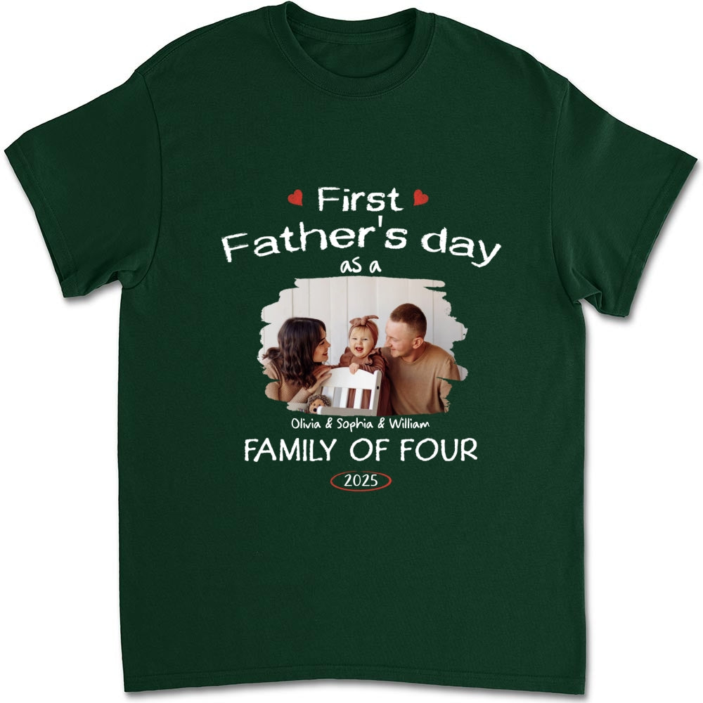 First Year As A Family Of Three Photo - Personalized Custom Shirt