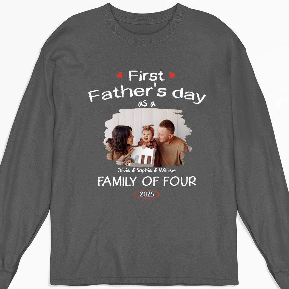 First Year As A Family Of Three Photo - Personalized Custom Shirt