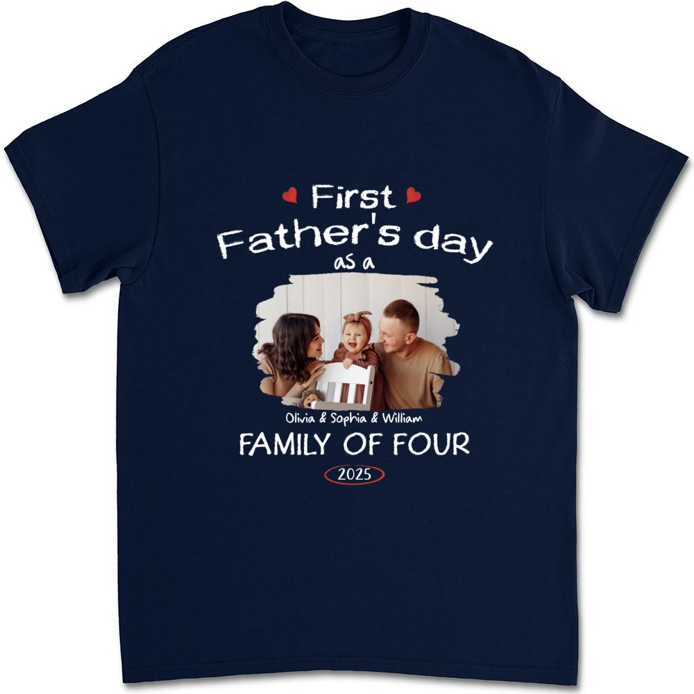 First Year As A Family Of Three Photo - Personalized Custom Shirt