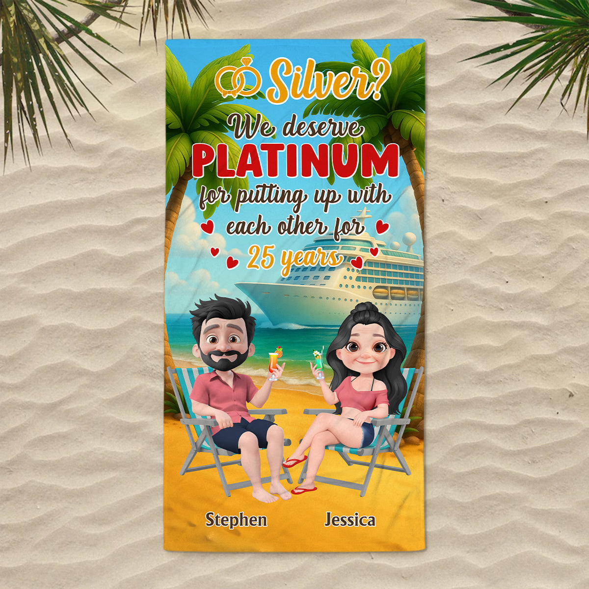 We Deserve Platinum - Personalized Custom Beach Towel