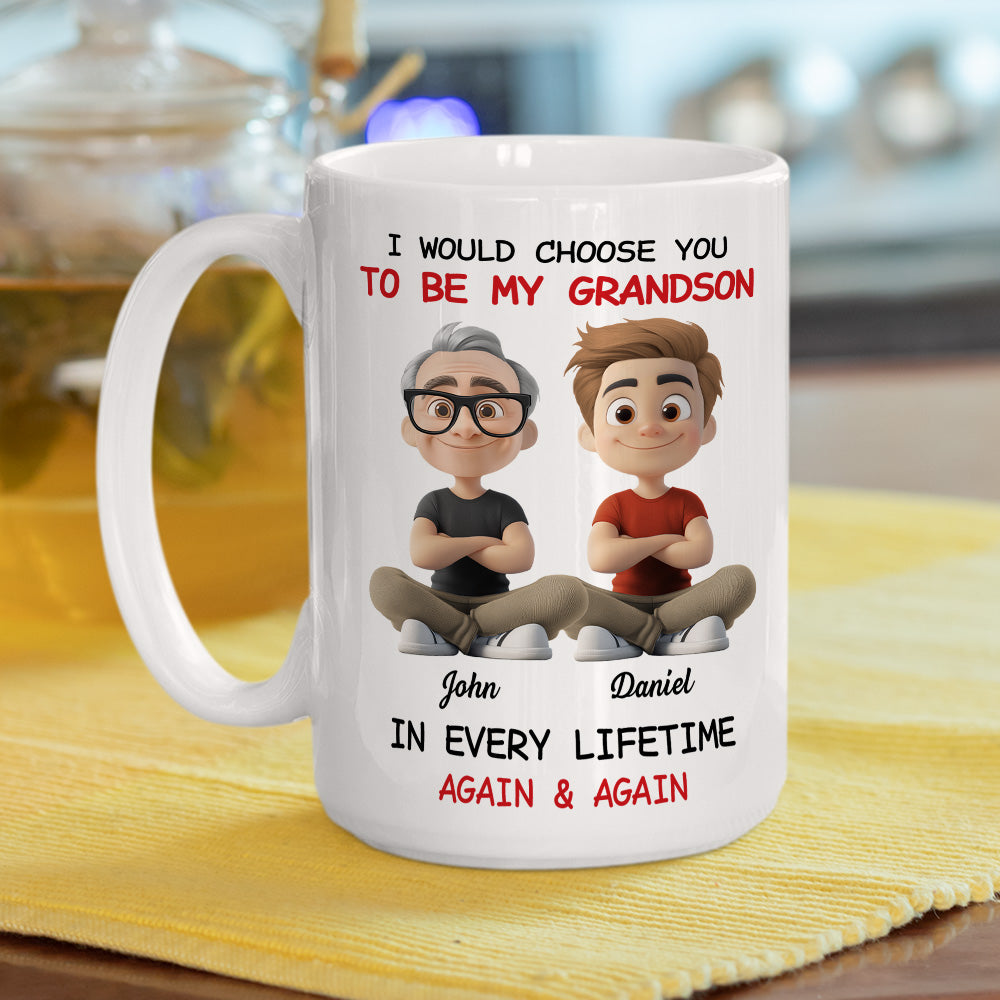 Always Choose You My Grandkid - Personalized Custom Coffee Mug