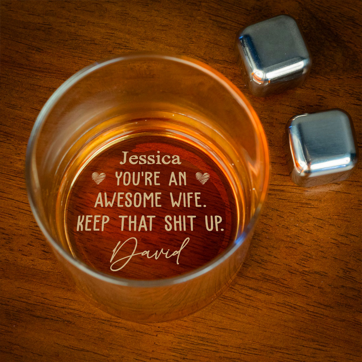 Awesome Wife - Personalized Custom Engraved Whiskey Glass