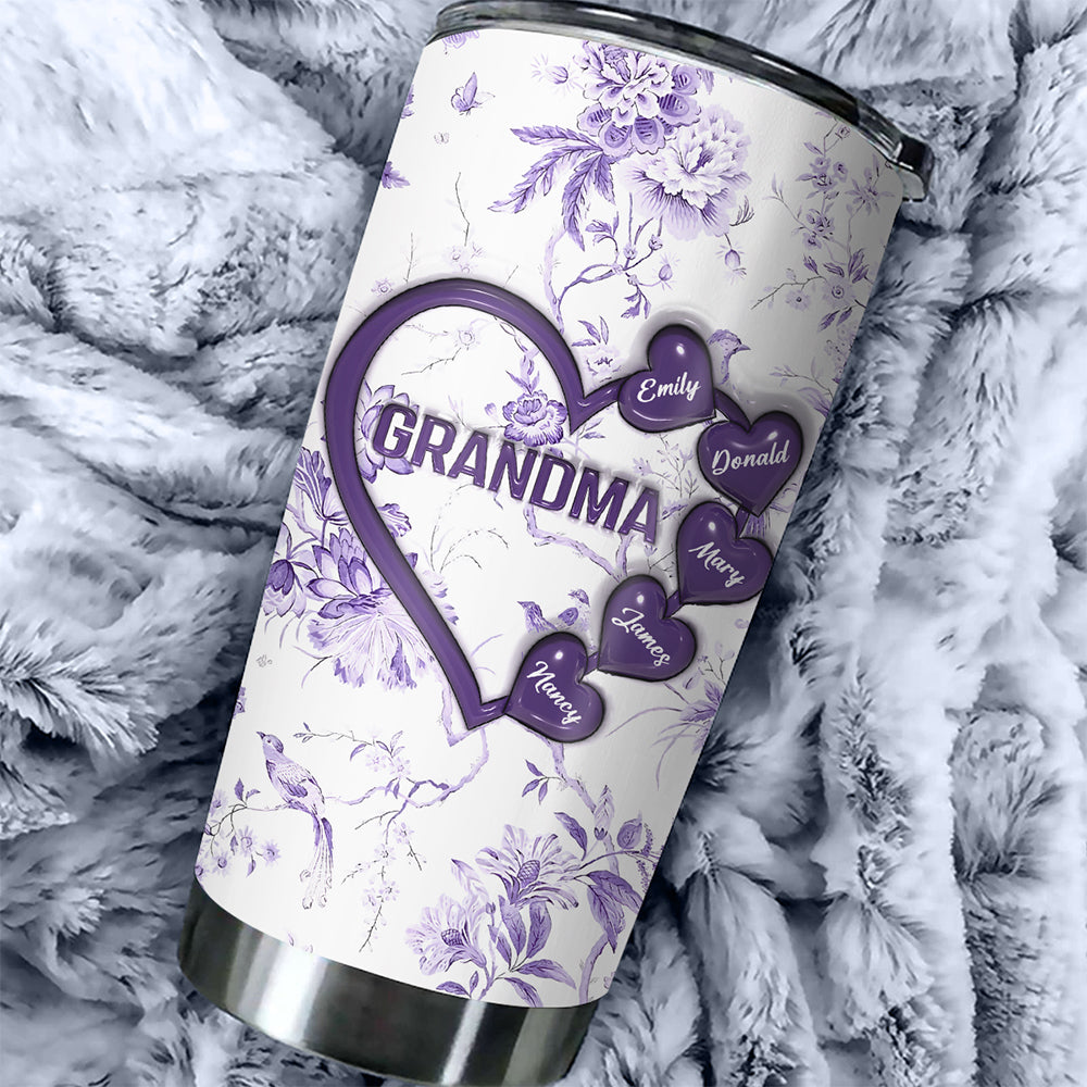 Love Being Grandma - Personalized Custom 3D Inflated Effect Tumbler