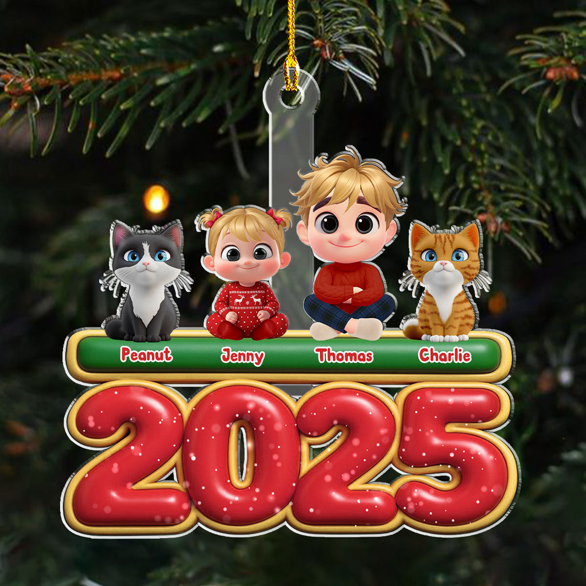 My Kids Is Here Pet Version - Personalized Custom Acrylic Ornament