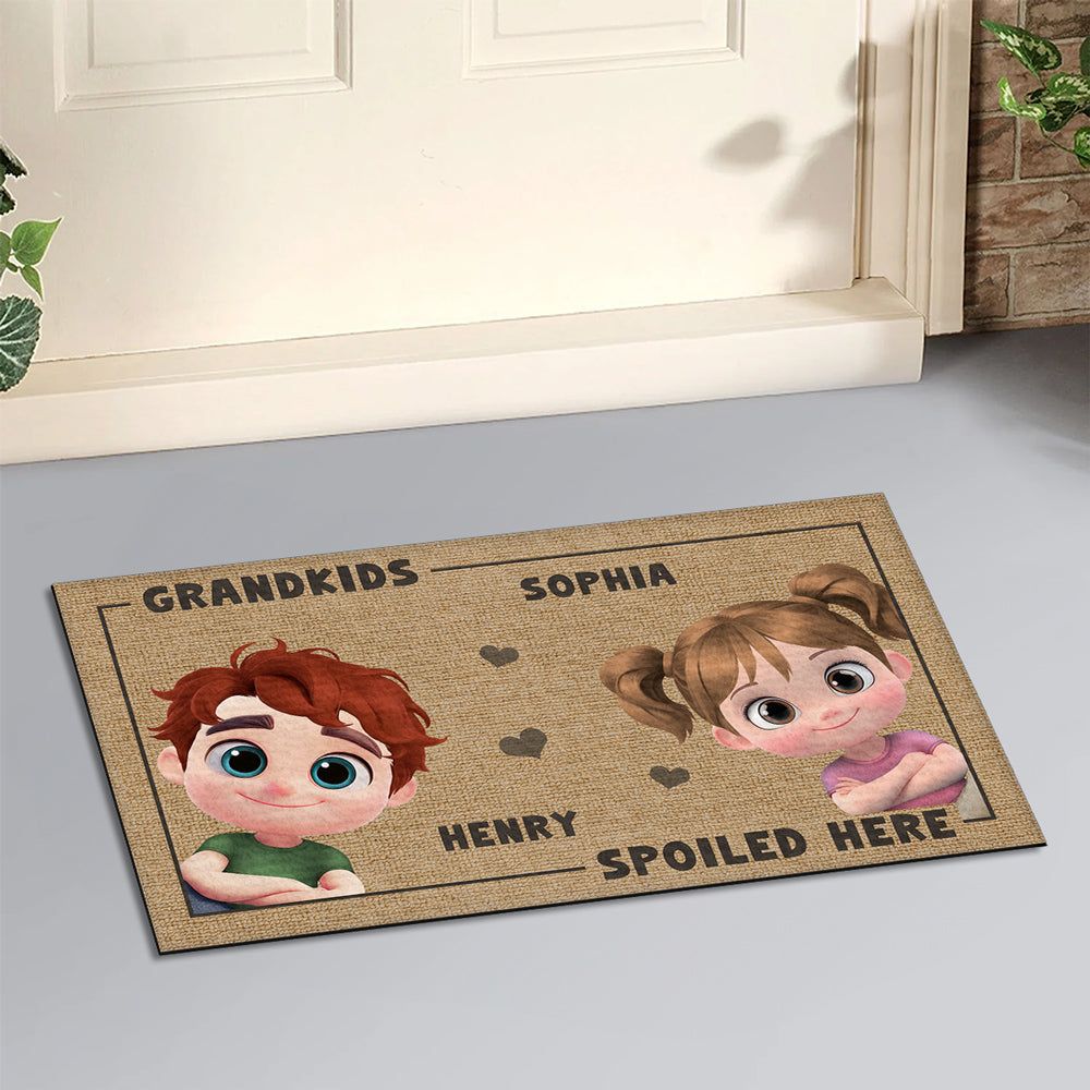 Grandkids Spoiled Here - Personalized Custom Doormat