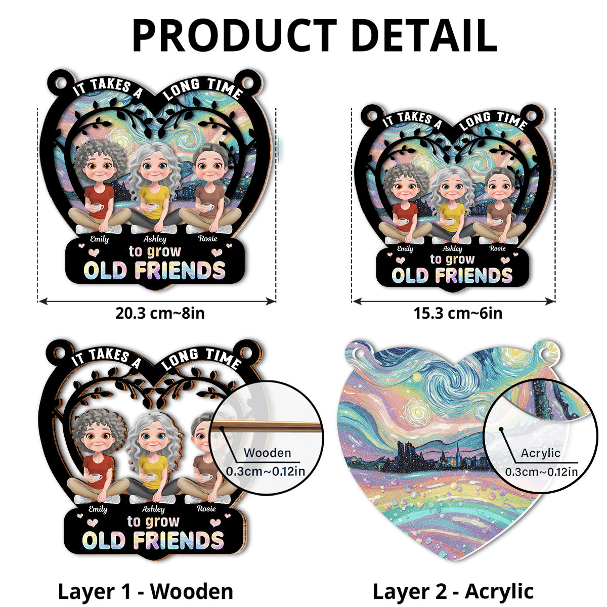 It Takes A Long Time To Grow An Old Friend - Personalized Custom Suncatcher