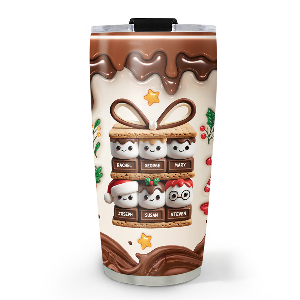 Happy Smores Christmas - Personalized Custom 3D Inflated Effect Tumbler