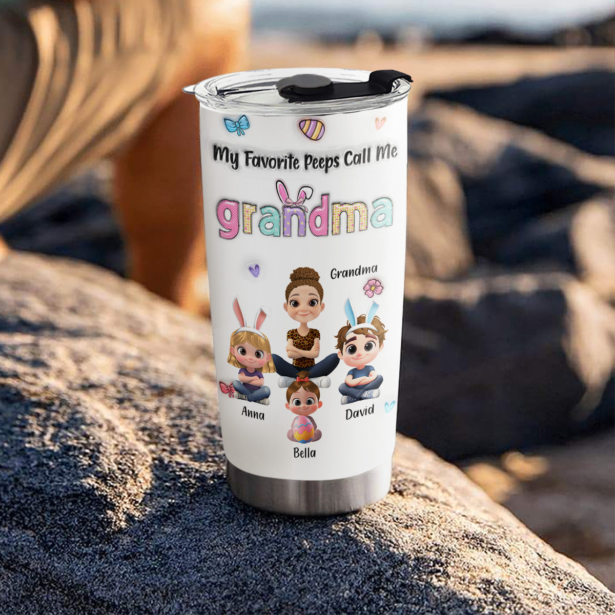 Treat All Grandkids With Kindness - Personalized Custom 3D Inflated Effect Tumbler