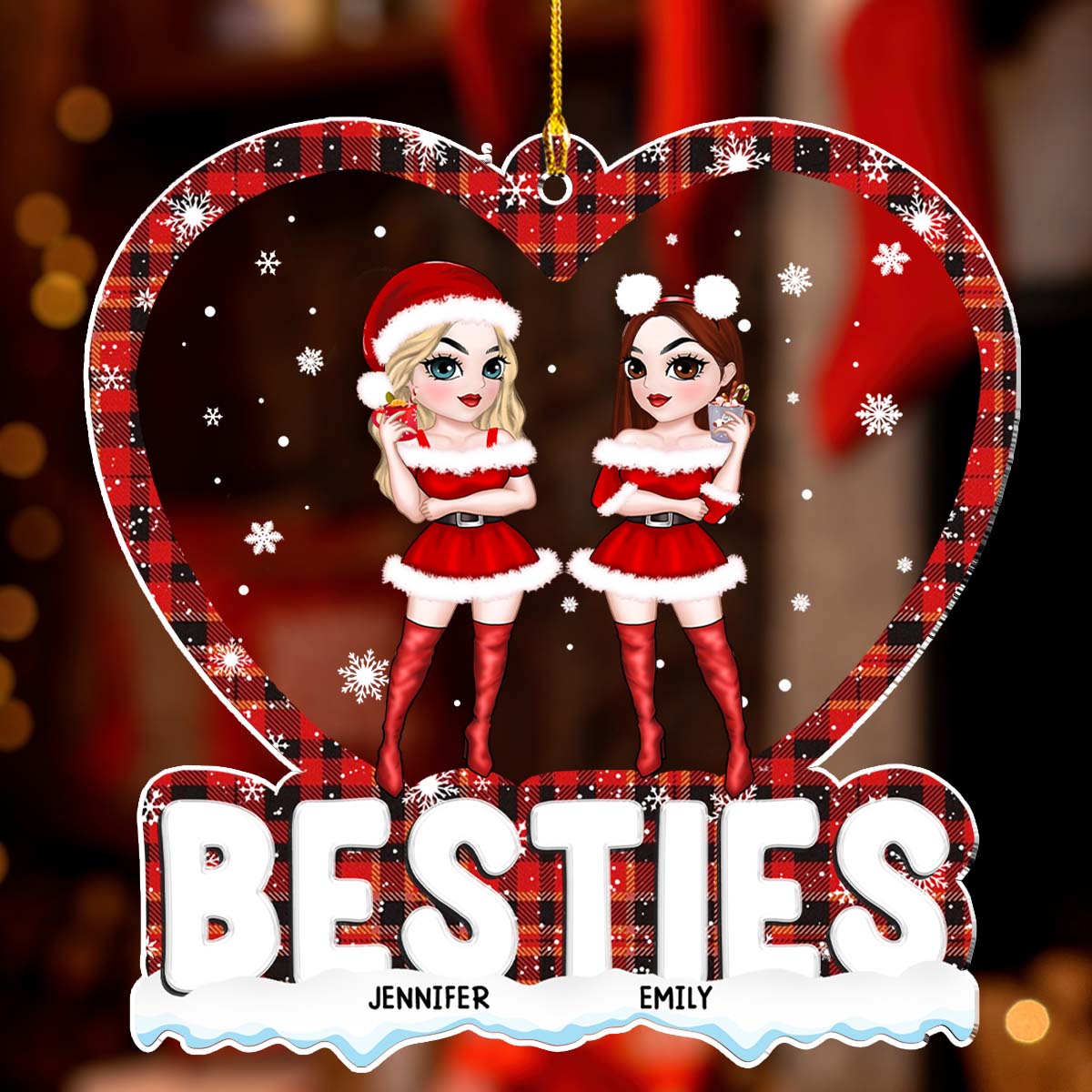Merry Christmas My Bestie - Personalized Custom Acrylic Ornament