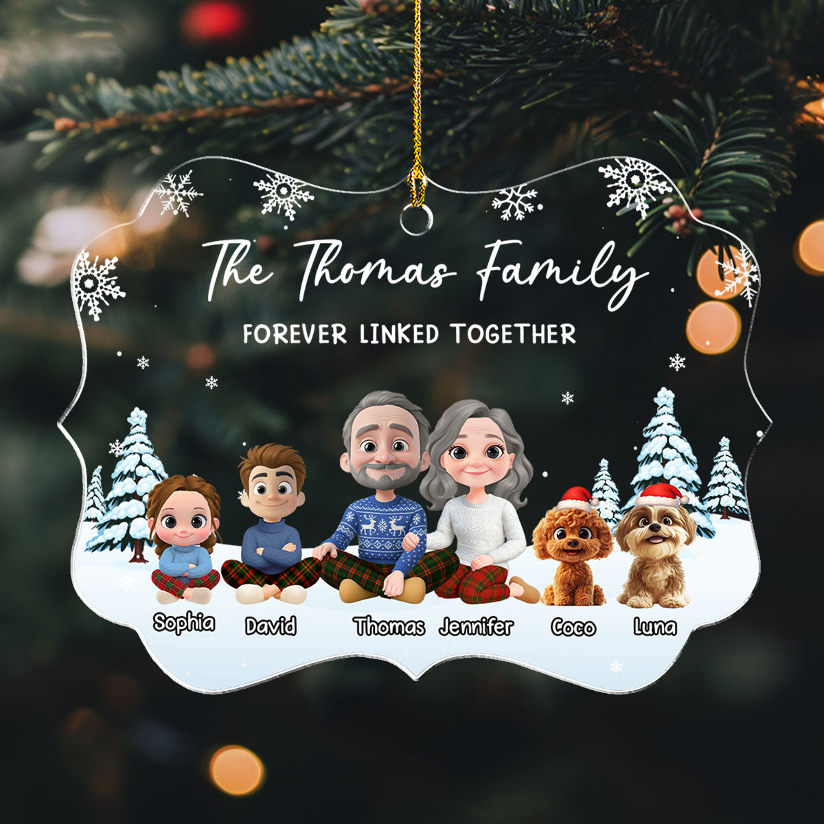 Family Roots Bloom Every Season - Personalized Custom Acrylic Ornament