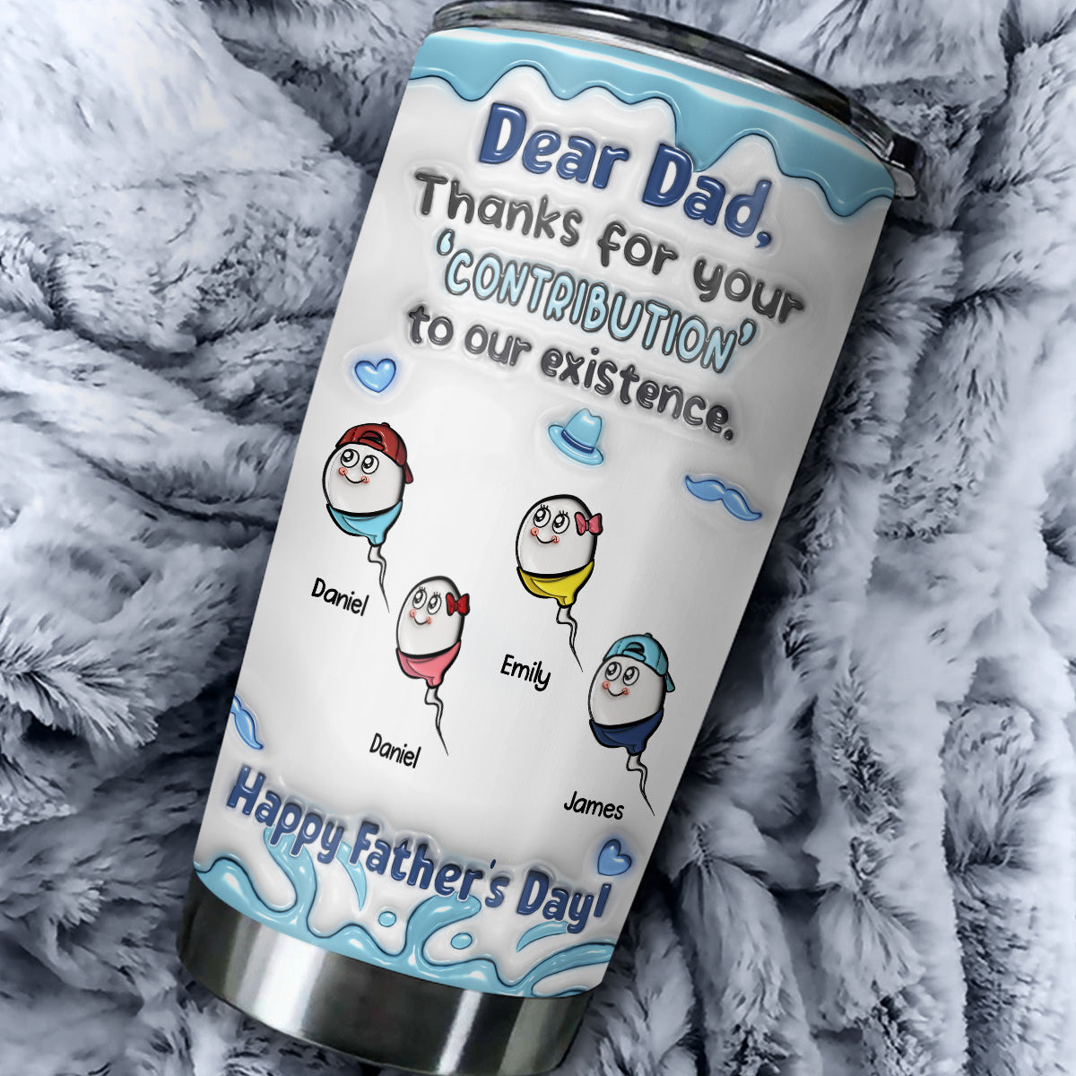 Thanks For The Contribution - Personalized Custom 3D Inflated Effect Tumbler
