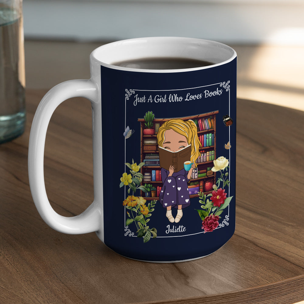 A Girl Who Finds Magic In Books - Personalized Custom Coffee Mug