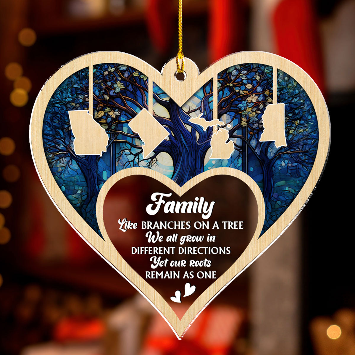 Family Like Branches On A Tree - Personalized Custom Acrylic Ornament