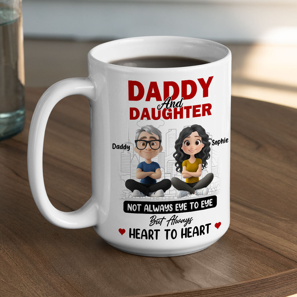 Dad And Daughter Share Love - Personalized Custom Coffee Mug